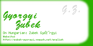gyorgyi zubek business card